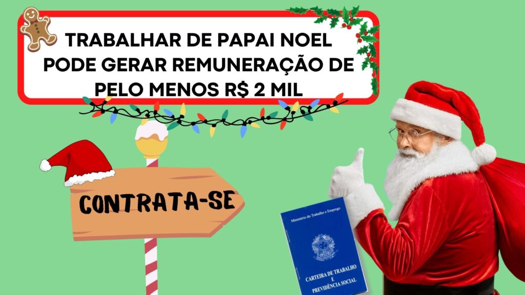 Trabalhar de Papai Noel pode gerar remuneração de pelo menos R$ 2 mil